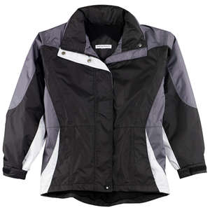 Port Authority Ladies Anacortes Jacket - Dark/All Black/Graphite/Silver