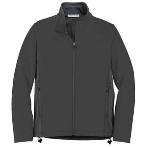 Port Authority Ladies Two-Tone Soft Shell Jacket - Dark/All Black/Graphite