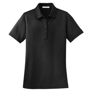 Port Authority Ladies EZCotton Pique Sport Shirt - Dark/All Black