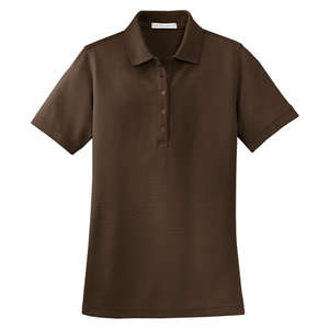 Port Authority Ladies EZCotton Pique Sport Shirt - Dark/All Brown