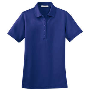 Port Authority Ladies EZCotton Pique Sport Shirt - Dark/All Blue, Cobalt
