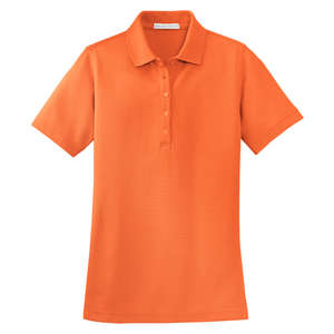 Port Authority Ladies EZCotton Pique Sport Shirt - Dark/All Orange, Dusty