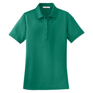 Port Authority Ladies EZCotton Pique Sport Shirt - Dark/All Green, Emerald