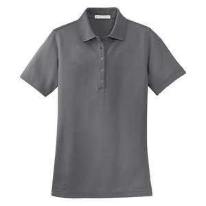 Port Authority Ladies EZCotton Pique Sport Shirt - Dark/All Gray, Iron