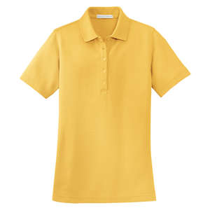 Port Authority Ladies EZCotton Pique Sport Shirt - Dark/All Yellow, Maize