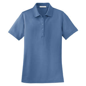 Port Authority Ladies EZCotton Pique Sport Shirt - Dark/All Blue, Moonlight