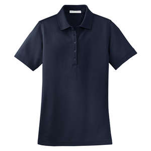 Port Authority Ladies EZCotton Pique Sport Shirt - Dark/All Blue, Navy