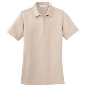 Port Authority Ladies EZCotton Pique Sport Shirt - Dark/All Oyster