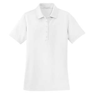 Port Authority Ladies EZCotton Pique Sport Shirt - Dark/All White