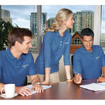 Wholesale Long Sleeve Polo Shirts - Port Authority Ladies EZCotton Pique 3/4-Sleeve Sport Shirt - Dark/All