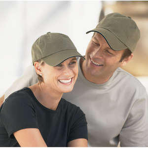 Port Authority Signature Ladies Sandwich Bill Cap with Striped Closure - Dark/All 