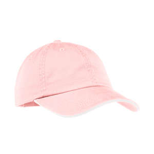 Port Authority Signature Ladies Sandwich Bill Cap with Striped Closure - Dark/All Pink, Light/White