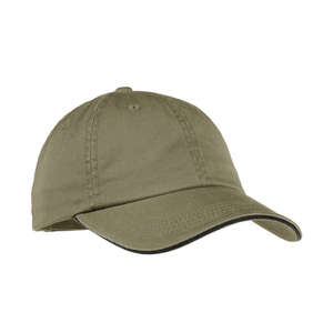 Port Authority Signature Ladies Sandwich Bill Cap with Striped Closure - Dark/All Olive/Black