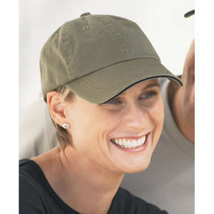 Port Authority Signature Ladies Sandwich Bill Cap with Striped Closure - Dark/All 
