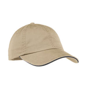 Port Authority Signature Ladies Sandwich Bill Cap with Striped Closure - Dark/All Khaki/Blue, Charcoal