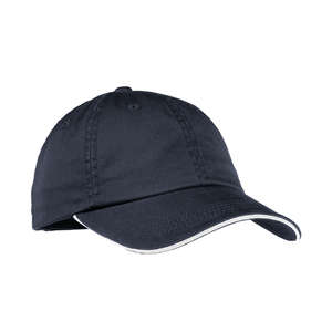 Port Authority Signature Ladies Sandwich Bill Cap with Striped Closure - Dark/All Blue, Navy/White