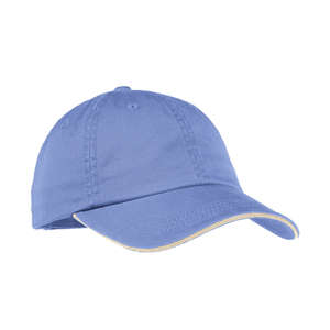 Port Authority Signature Ladies Sandwich Bill Cap with Striped Closure - Dark/All Blue, Iris/Stone