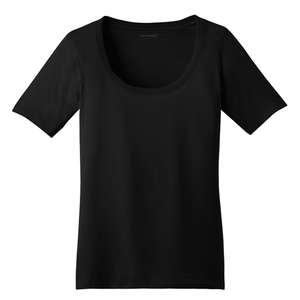 Port Authority Ladies Concept Scoop Tee - Dark/All Black