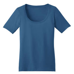 Port Authority Ladies Concept Scoop Tee - Dark/All Blue, Denim