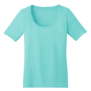 Port Authority Ladies Concept Scoop Tee - Dark/All Aqua, Dusty