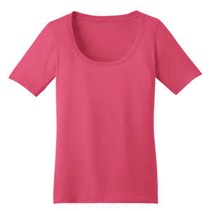Port Authority Ladies Concept Scoop Tee - Dark/All Strawberry