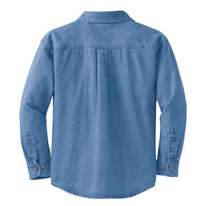 Port and Company Ladies Long Sleeve Value Denim Shirt - Dark/All