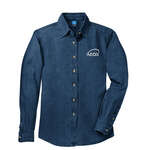 Custom Dress Shirts - Port and Company Ladies Long Sleeve Value Denim Shirt - Dark/All