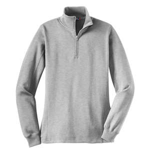 Sport-Tek Ladies Quarter-Zip Sweatshirt - Dark/All Gray, Heathered Athletic