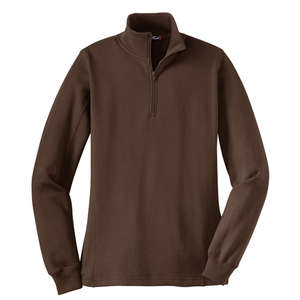 Sport-Tek Ladies Quarter-Zip Sweatshirt - Dark/All Brown