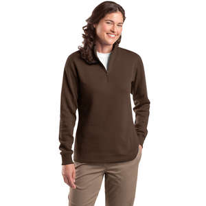 Sport-Tek Ladies Quarter-Zip Sweatshirt - Dark/All 
