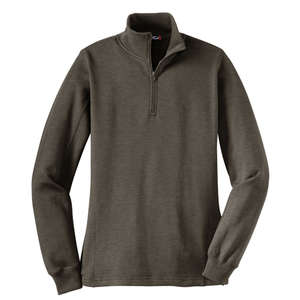 Sport-Tek Ladies Quarter-Zip Sweatshirt - Dark/All Charcoal, Heathered