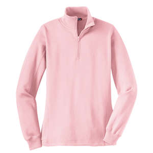 Sport-Tek Ladies Quarter-Zip Sweatshirt - Dark/All Pink