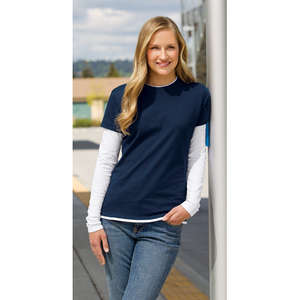 Sport-Tek Ladies Long Sleeve Double Layer T-Shirt - Dark/All