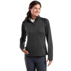 Sport-Tek Ladies Sport-Wick Stretch Half-Zip Pullover - Dark/All 