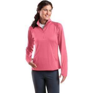 Sport-Tek Ladies Sport-Wick Stretch Half-Zip Pullover - Dark/All 