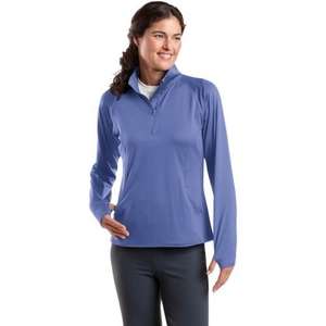 Sport-Tek Ladies Sport-Wick Stretch Half-Zip Pullover - Dark/All 