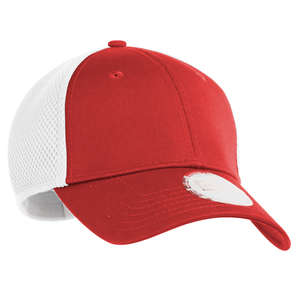 New Era Stretch Mesh Cap - Dark/All Red, Scarlet/White