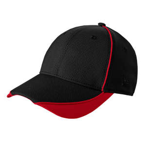 New Era Contrast Piped BP Performance Cap - Dark/All Black/Red