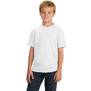 Port and Company Youth Organic Cotton T-Shirt - White/Neutral 