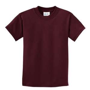 Port and Company Youth 5.5 Oz. 100% Cotton T-Shirt - Dark/Colors Maroon, Athletic