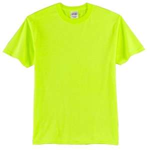 Port and Company 50/50 Cotton/Poly T-Shirt - Dark/Colors Green, Safety