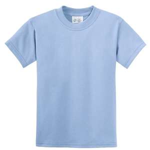 Port and Company Youth 50/50 Cotton/Poly T-Shirt - Light/Heather Blue, Light
