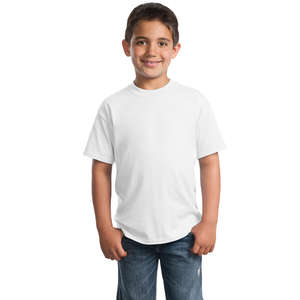 Port and Company Youth 50/50 Cotton/Poly T-Shirt - White/Neutral 