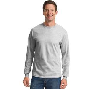 Port and Company Long Sleeve Essential T-Shirt - Light/Heather Gray, Ash
