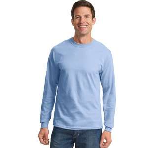 Port and Company Long Sleeve Essential T-Shirt - Light/Heather Blue, Light