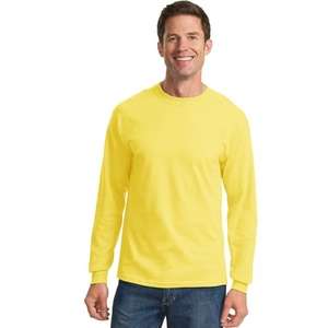 Port and Company Long Sleeve Essential T-Shirt - Light/Heather Yellow