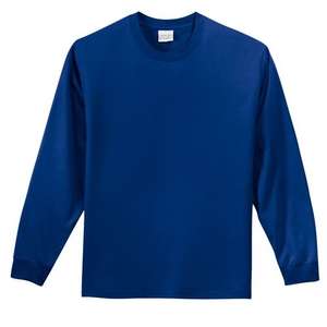 Port and Company Long Sleeve Essential T-Shirt - Dark/Colors Blue, Royal