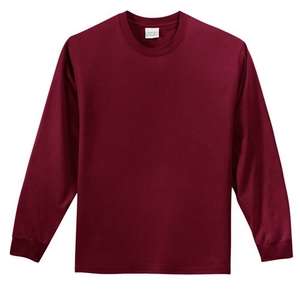 Port and Company Long Sleeve Essential T-Shirt - Dark/Colors Cardinal