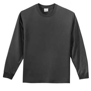 Port and Company Long Sleeve Essential T-Shirt - Dark/Colors Charcoal