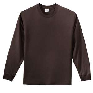 Port and Company Long Sleeve Essential T-Shirt - Dark/Colors Chocolate, Dark